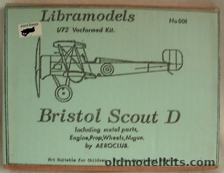 Libramodels 1/72 Bristol Scout D, 001 plastic model kit